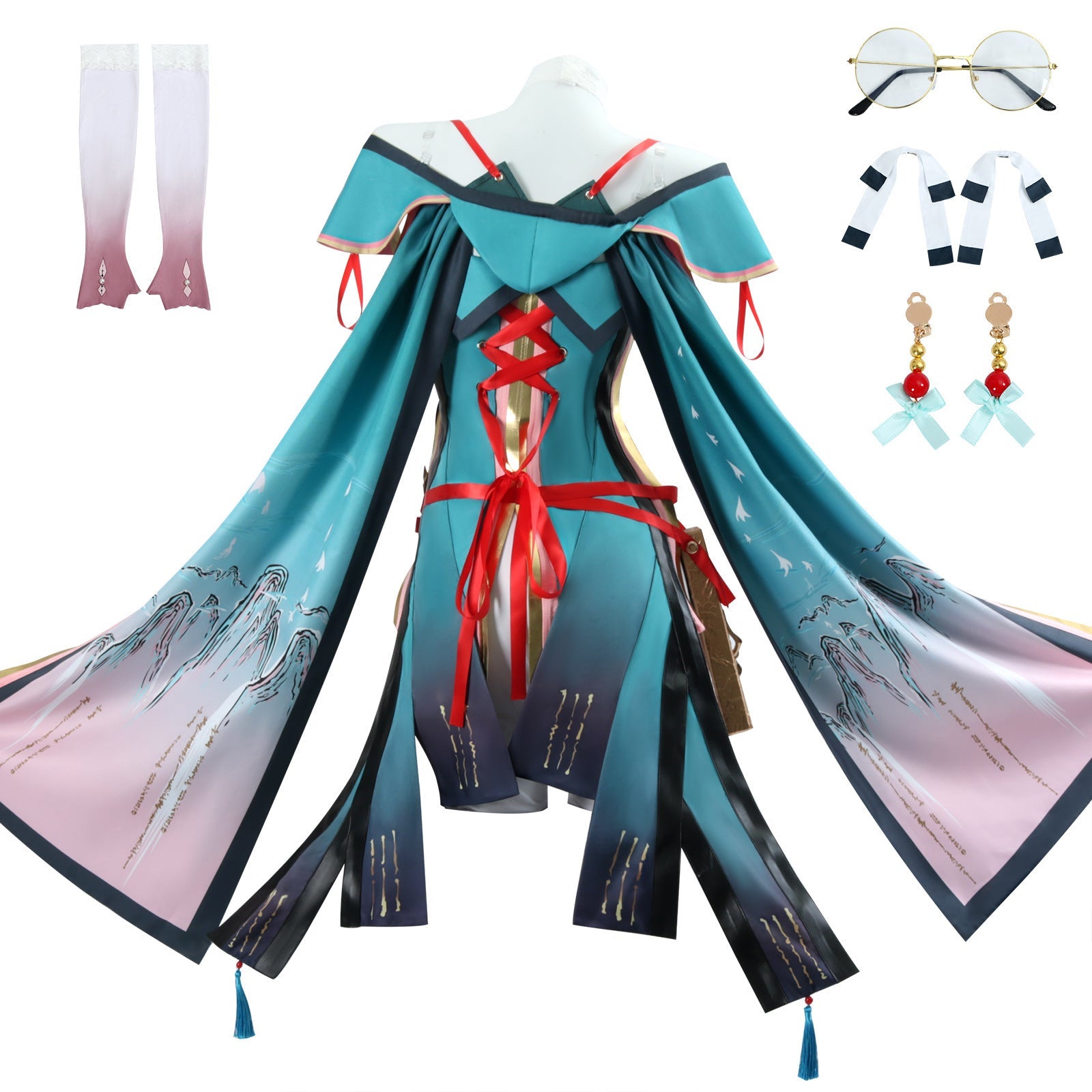 Wuthering Waves Spring Peach Female Cosplay Costume Brush Ink Slice Outfit - Coscosmos