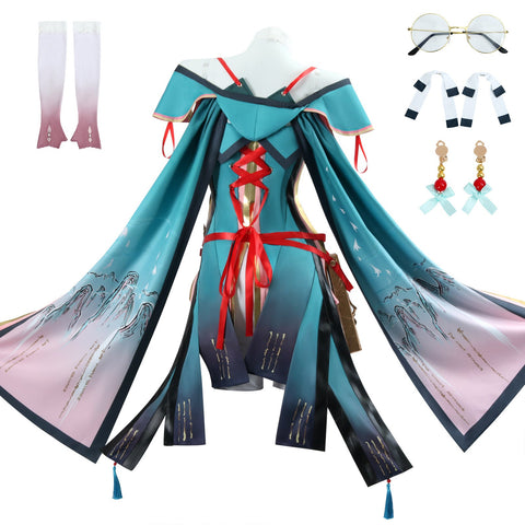Wuthering Waves Spring Peach Female Cosplay Costume Brush Ink Slice Outfit - Coscosmos