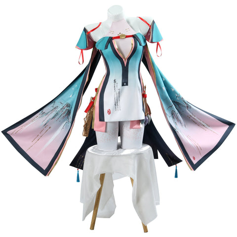 Wuthering Waves Spring Peach Female Cosplay Costume Brush Ink Slice Outfit - Coscosmos