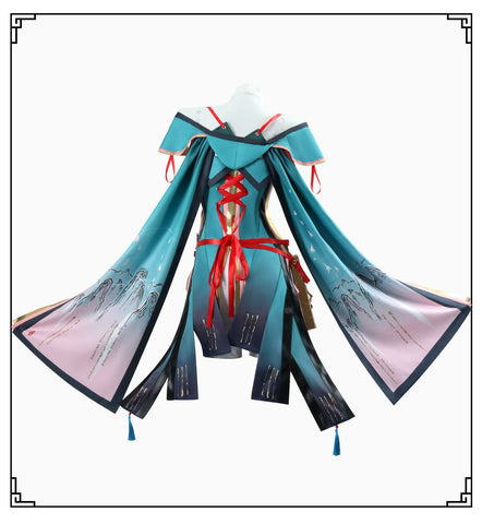 Wuthering Waves Spring Peach Female Cosplay Costume Brush Ink Slice Outfit - Coscosmos