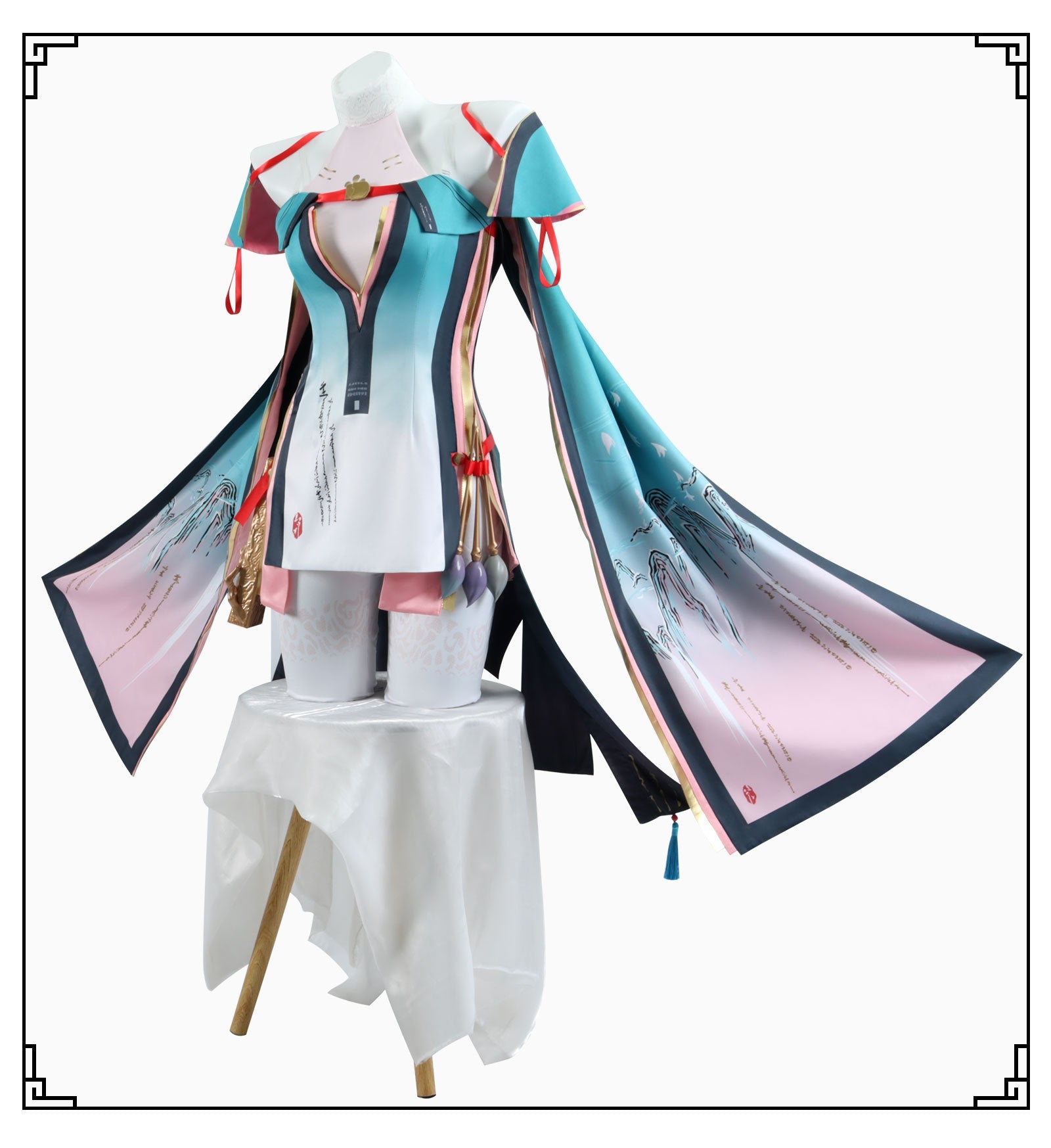 Wuthering Waves Spring Peach Female Cosplay Costume Brush Ink Slice Outfit - Coscosmos