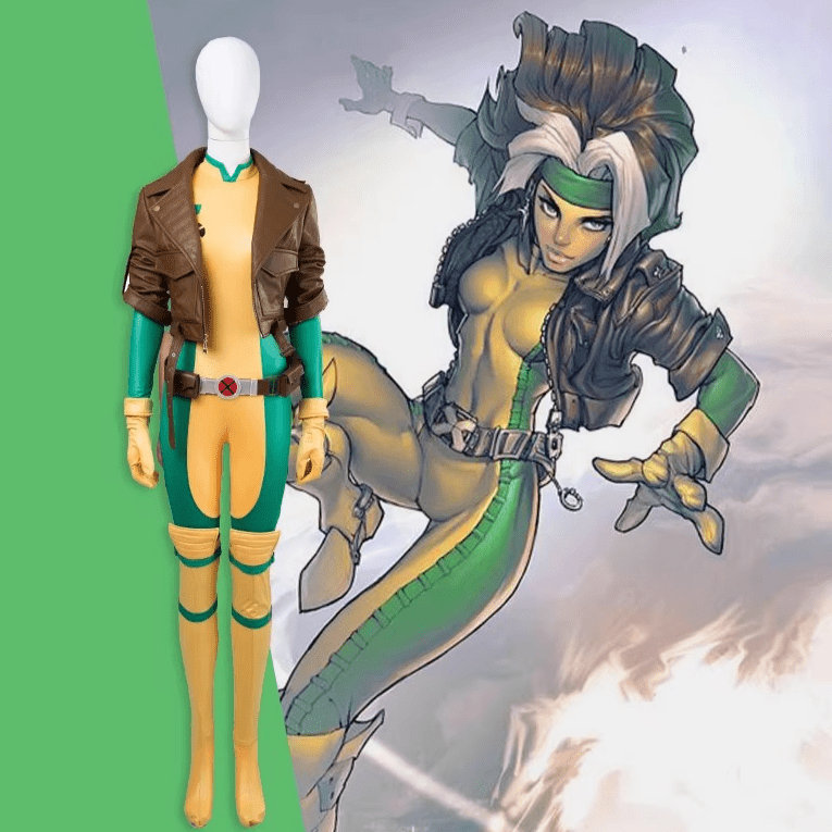 X - Men Rogue Cosplay Costume / X - Men: The Movie Rogue Costume Full Set Custom - Made - Coscosmos