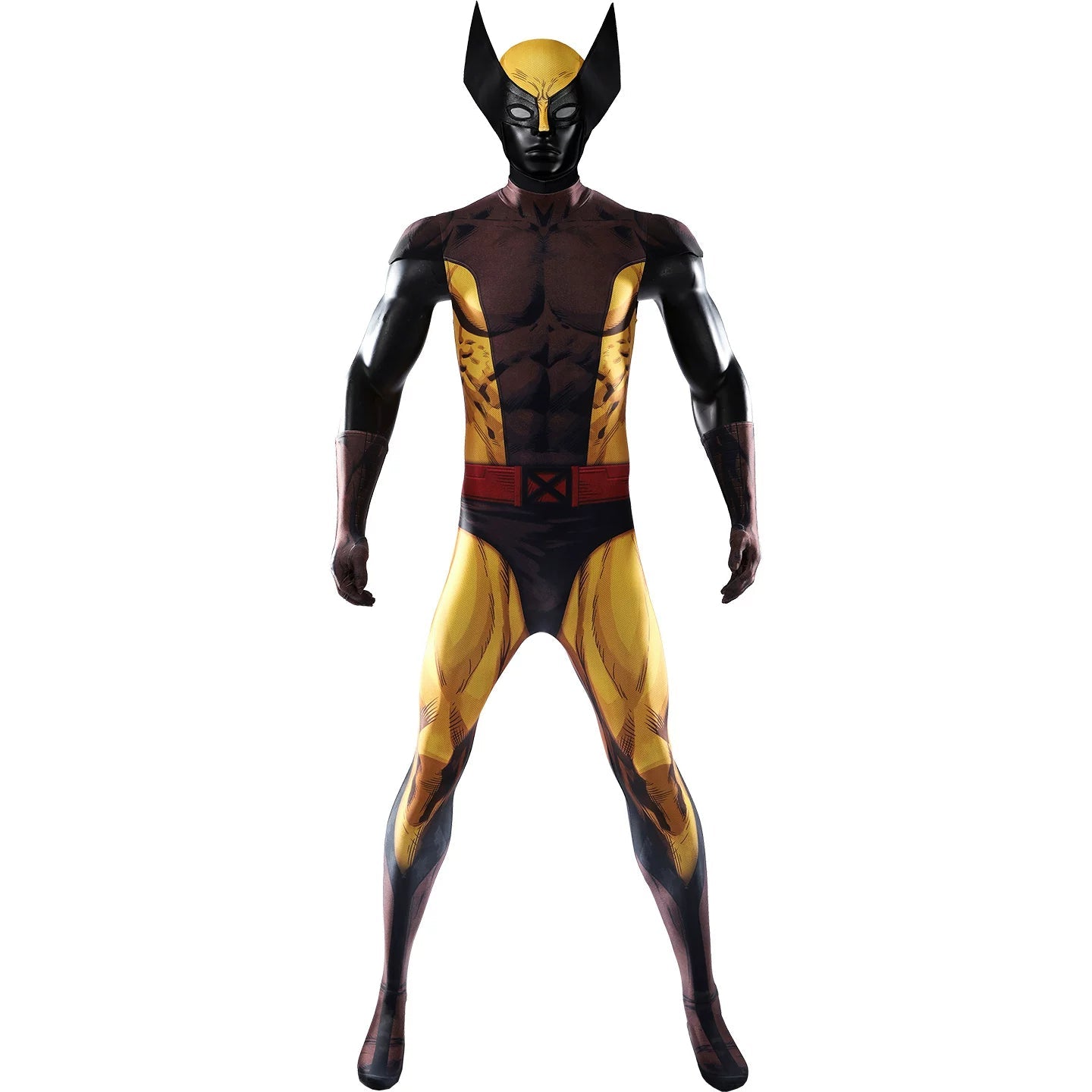 X-Men Wolverine Cosplay Costume, Brown Jumpsuit Tight Bodysuit - Coscosmos