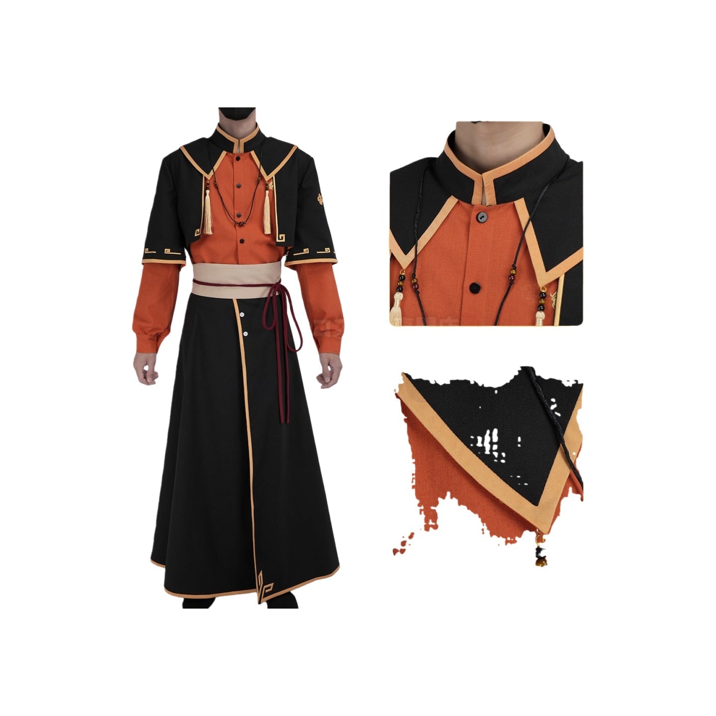 Ximuzi Red & Orange Color Block Costume - The Legend of Hei - Coscosmos
