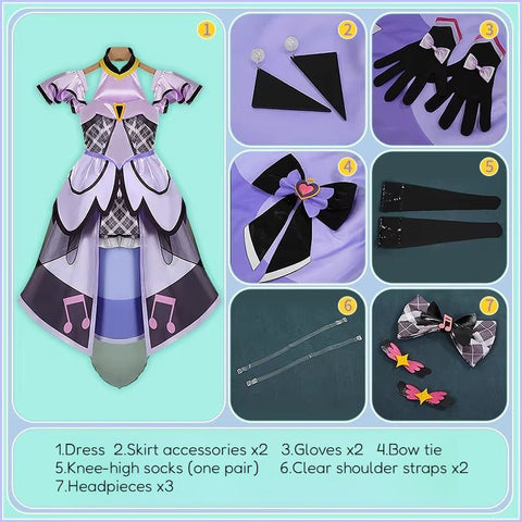 You and Idol Pretty Cure♪ Cure Kyun - Kyun Shigure Kokoro Concert Cosplay Costume - Custom Made for Perfect Fit - Coscosmos