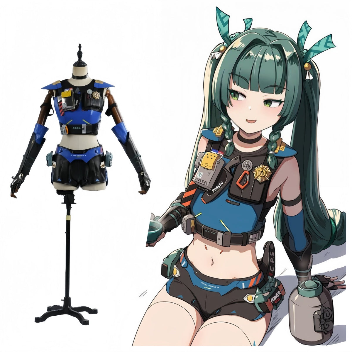 Zenless Zone Zero Qing Yi Cosplay Costume Vest Shorts Accessories Women Set for Halloween - Coscosmos