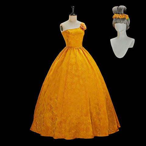 Zootopia 2 Judy Hopps Cosplay Costume Yellow Gown Dress for Halloween, Party, Stage Performances - Coscosmos