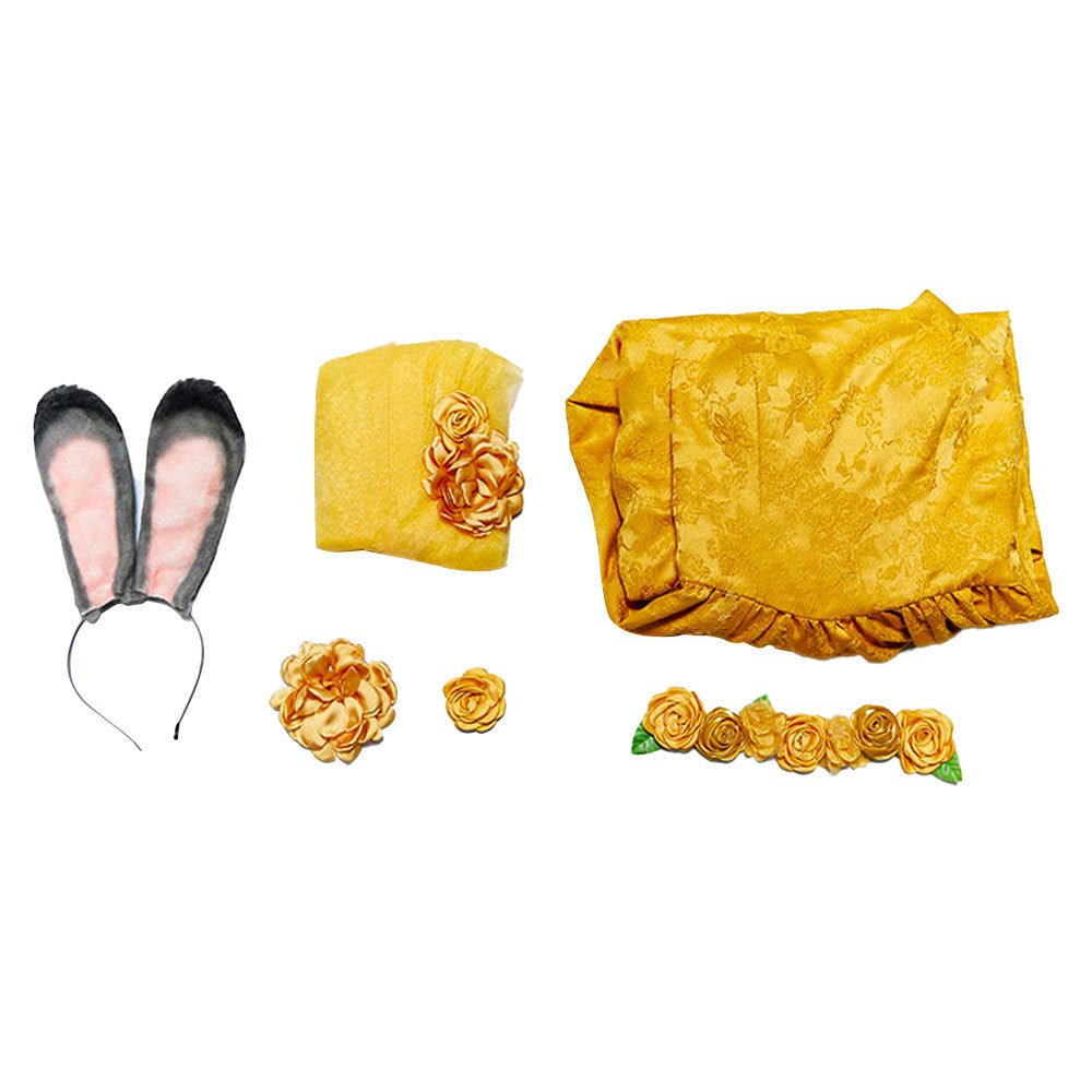 Zootopia 2 Judy Hopps Cosplay Costume Yellow Gown Dress for Halloween, Party, Stage Performances - Coscosmos